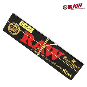 Raw - Black Connoisseur Rolling Papers With Tips 1 1/4 - Hemptronics